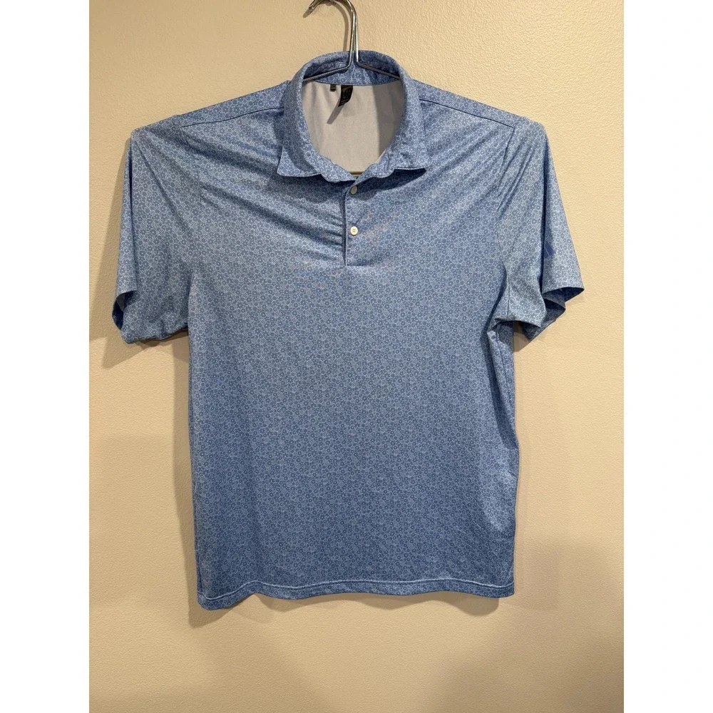 Adidas Performance Golf Shirt Floral Print Blue Size Medium‎